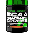 Container of Scitec Nutrition BCAA + Glutamine Xpress amino acids supplement powder