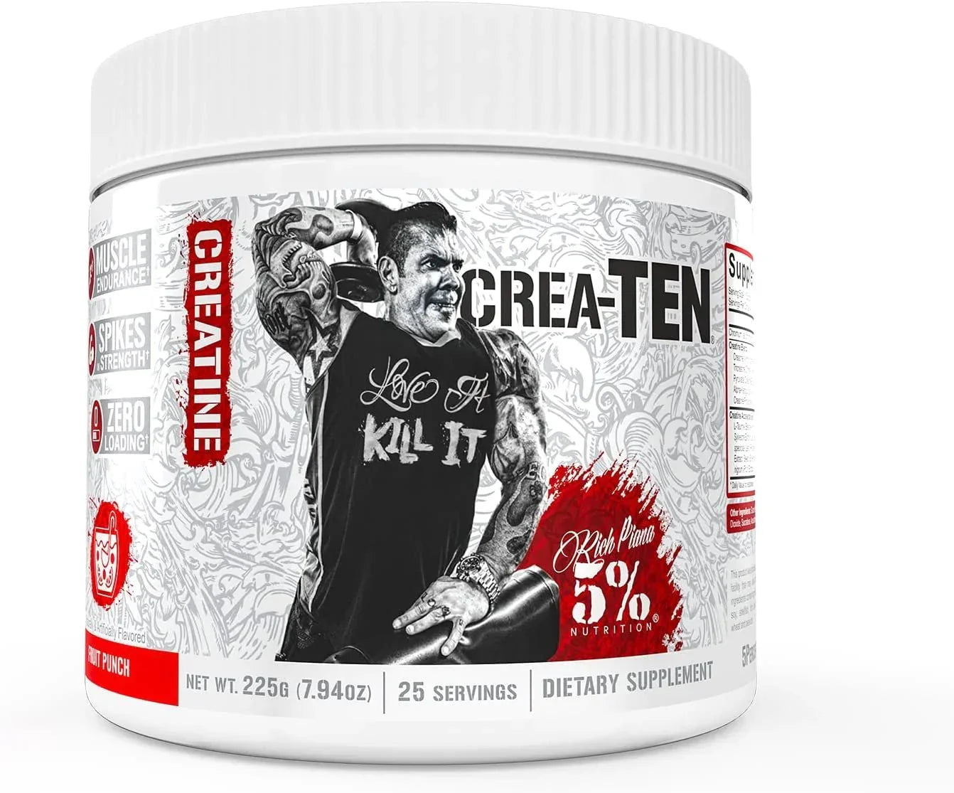 Rich Piana 5% Nutrition CREA-TEN Legendary Series - 225g / Fruit Punch - Creatine Powder