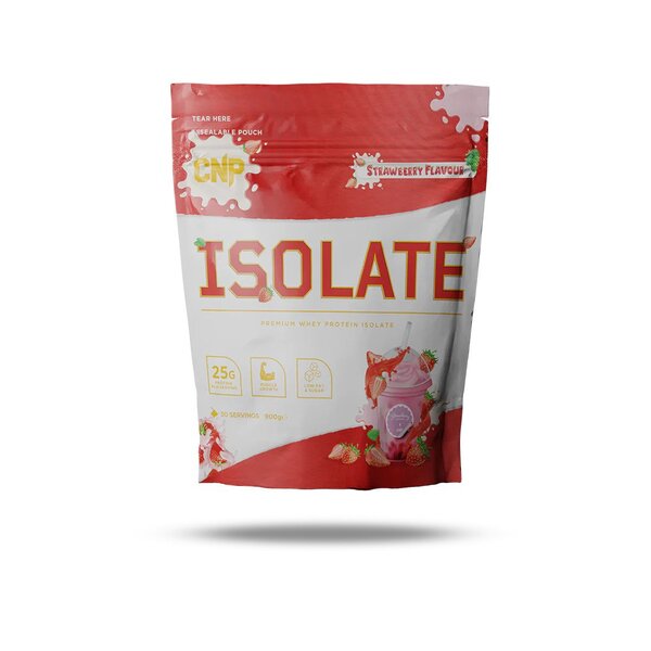 Strawberry flavored CNP Isolate whey protein isolate pouch with essential amino acids