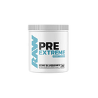 Raw Nutrition Pre Extreme EU pre-workout tub for sharp focus and extreme endurance