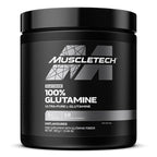 Black Muscletech Platinum glutamine powder container for high-intensity exercise recovery