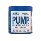 Blue and white Applied Nutrition Pump 3G container for nutrition pump supplement