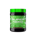 Scitec Nutrition Superhero pre-workout powder in green label cola-lime flavor jar
