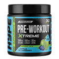 Apple Blueberry HYPE Pre Workout Powder for relentless energy and thermogenic support