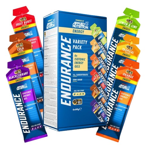 Applied Nutrition Endurance Energy Gel Pack with 6 halal certified isotonic fruit gels