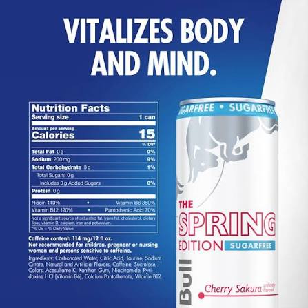 Red Bull Spring Edition Sugarfree Energy Drink 12 x 355ml