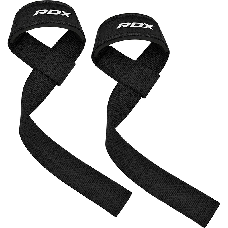 Black RDX Training Weight wrist straps with wicking properties for gym use