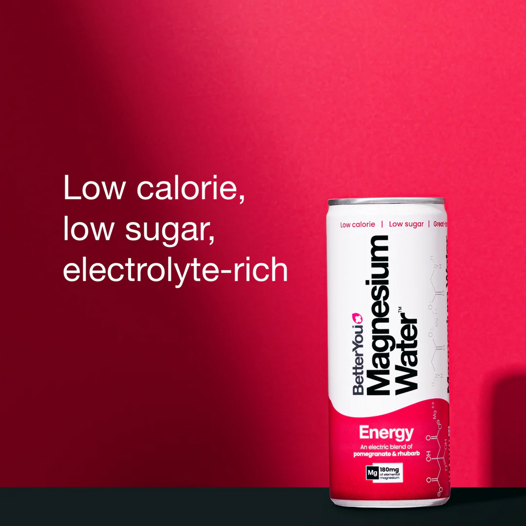 BetterYou Magnesium Water Energy 12x250ml / Pomegranate & Rhubarb Energy Ready To Drinks