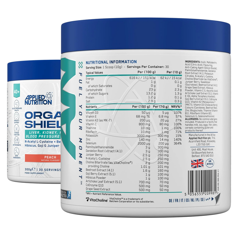Applied Nutrition Organ Shield supplement for kidney health with dandelion root and artichoke leaf