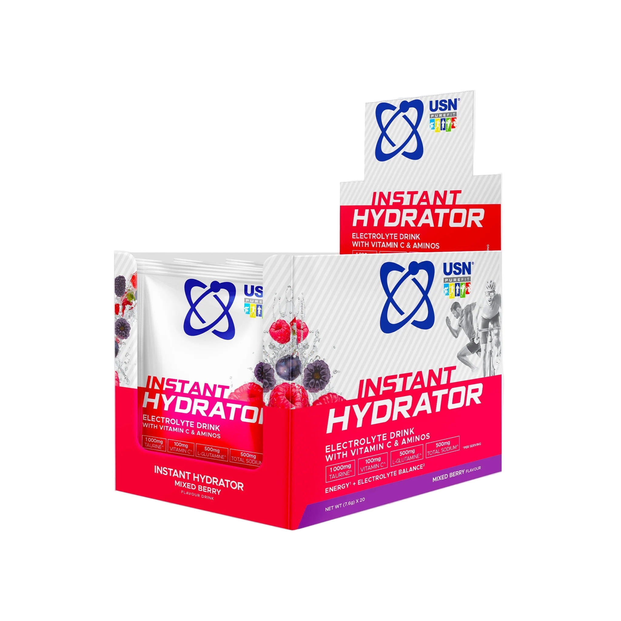 USN Instant Hydrator 20x7.6g | Advanced Electrolyte & Amino Recovery Drink