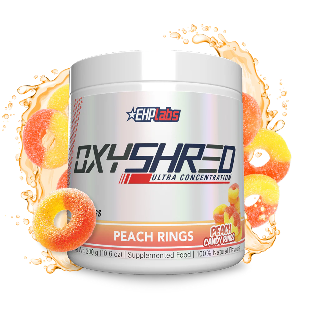 EHP Labs OxyShred 60 Servings / Peach Candy Rings Pre Workout Powder