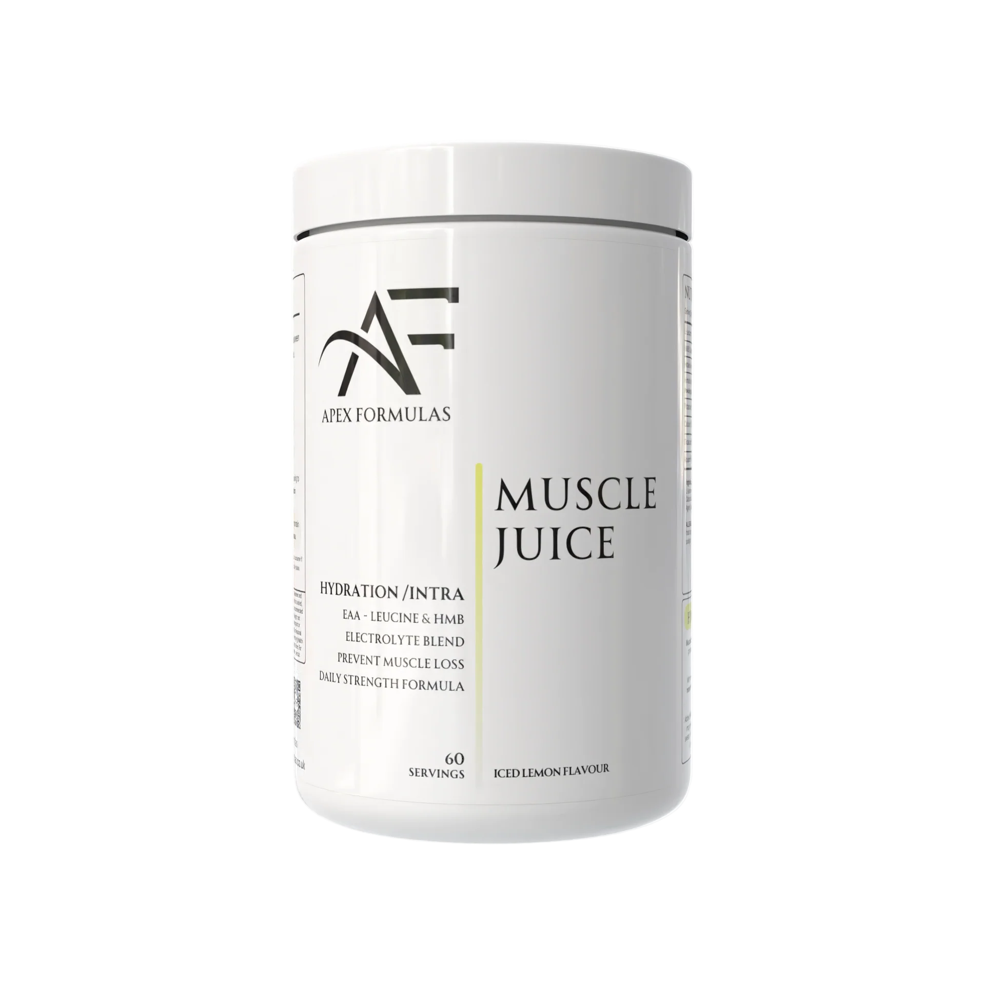 Container of APEX Formulas Muscle Juice on a white background