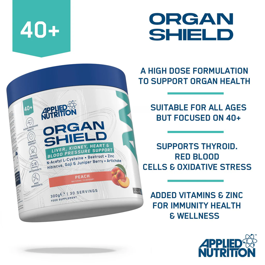 Container of Applied Nutrition Organ Shield with kidney health, dandelion root, artichoke leaf