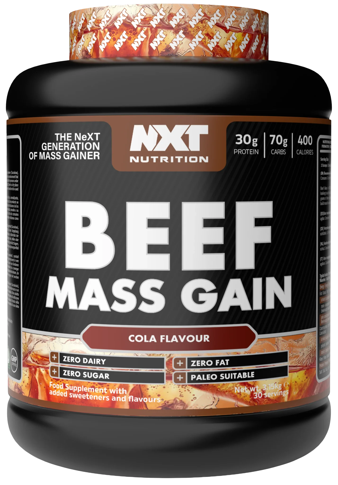 NXT Nutrition Beef Mass Gain 3.15kg - MyGymSupplements