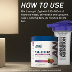 Applied Nutrition Sleep supplement in Mixed Berry flavor with shaker bottle for better rest