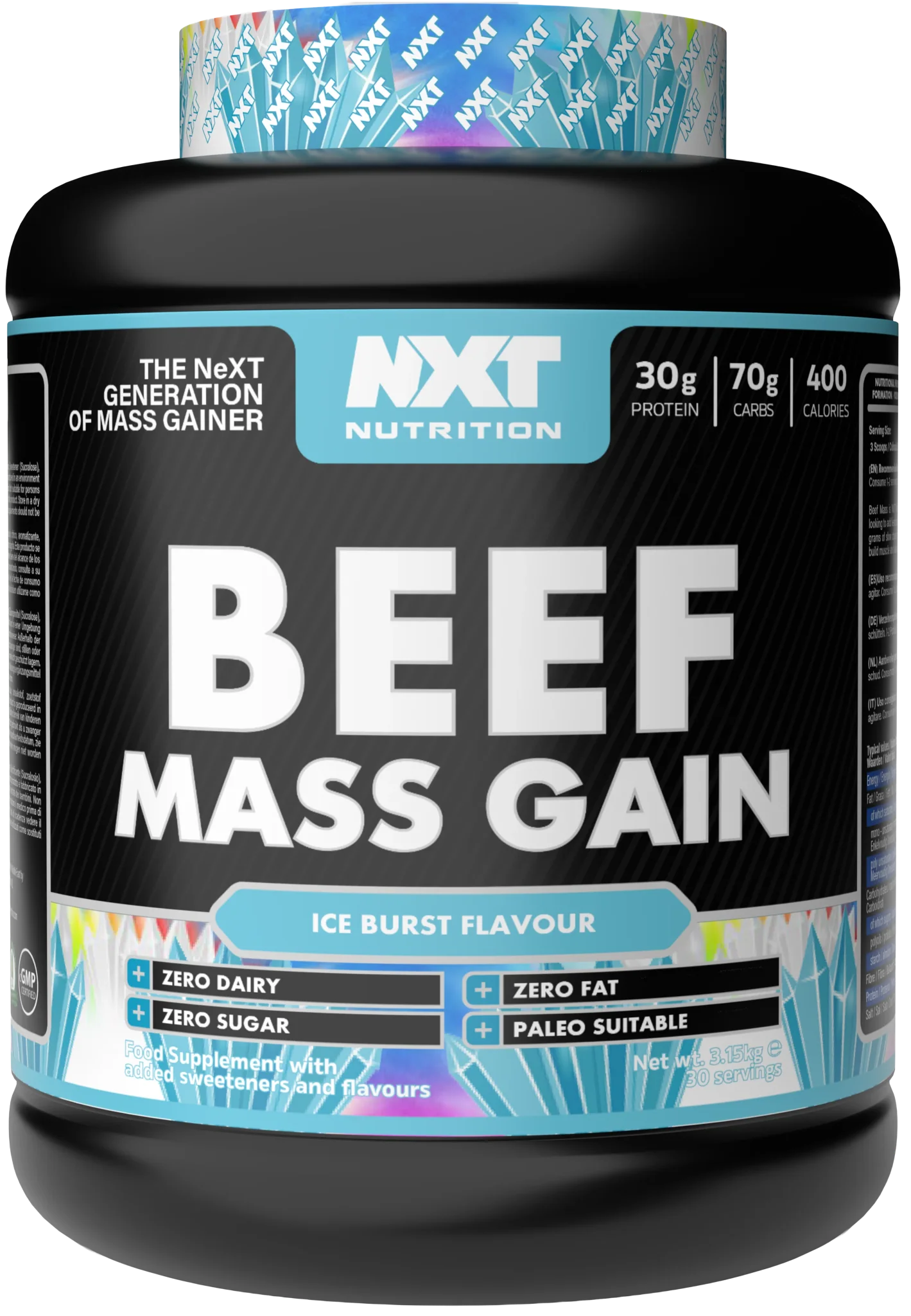 NXT Nutrition Beef Mass Gain 3.15kg - MyGymSupplements