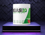 GAS X NEXX10 supplement container on a dark background