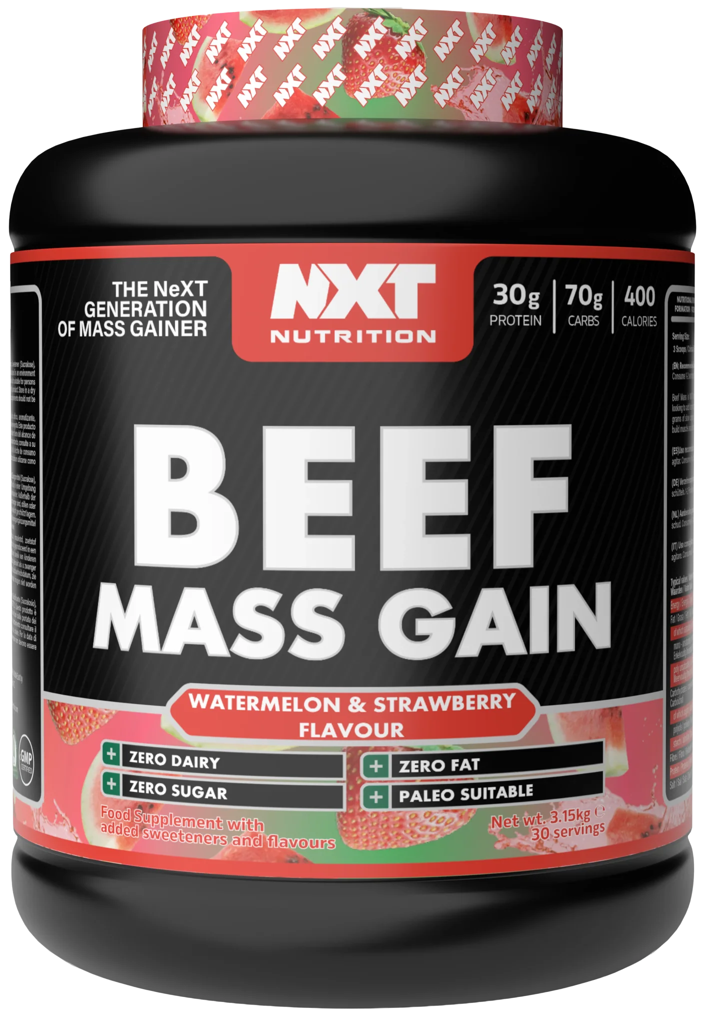 NXT Nutrition Beef Mass Gain 3.15kg - MyGymSupplements