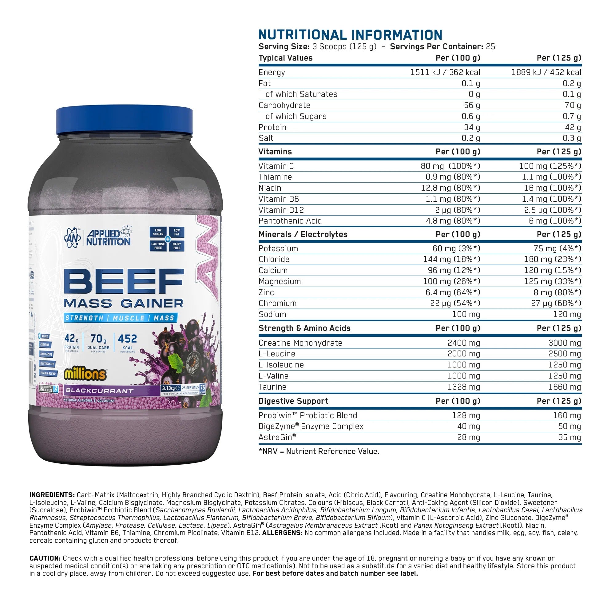 Applied Nutrition Beef Mass Gainer 3.13kg - MyGymSupplements