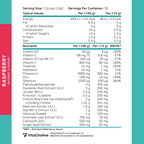 Raspberry supplement label highlighting kidney health with Dandelion Root and Artichoke Leaf