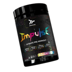 Black Endgame Impulse pre-workout container with colorful label for explosive energy