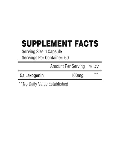 Supplement facts for 5a Laxogenin in Trained By JP Natural Progress supports natural hormone and muscle growth