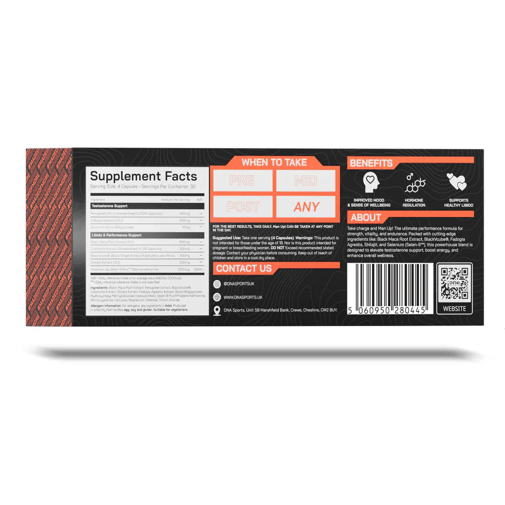 DNA Sports Man Up - 120 Caps - Testosterone Booster Capsules
