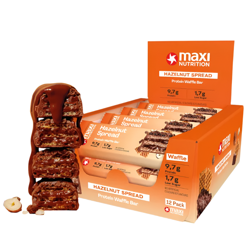 MaxiNutrition Protein Waffle Bar - 12x40g / Hazelnut Spread - Protein Bars