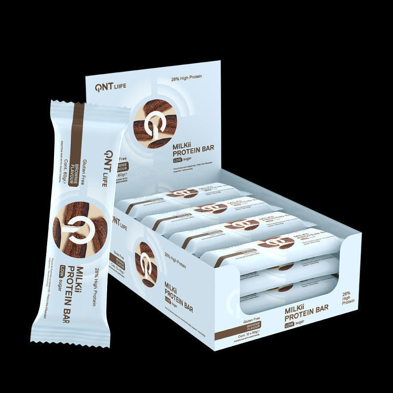 QNT Milkii Protein Bar - 12x60g / Chocolate Caramel Brownie - Protein Bars