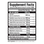 Supplement facts label for Muscle Rage Dry-Out with dry-out, electrolyte, and absorption matrices