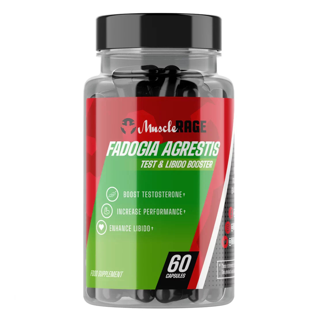 Muscle Rage Fadogia Agrestis - 60 Caps - Testosterone Booster Capsules
