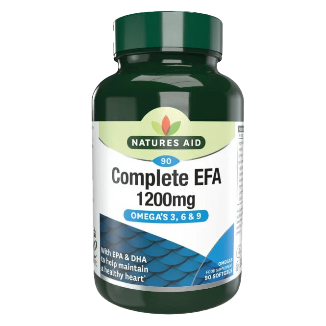 Natures Aid Complete EFA (Omega 3 6 + 9) - 90 Softgels - Omega Capsules