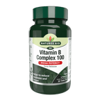 Natures Aid Vit B Complex 100mg Time Release (Mega Potency) - 30 Tabs - Vitamin B Capsules