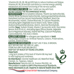Natures Aid Vit B Complex 100mg Time Release (Mega Potency) - 30 Tabs - Vitamin B Capsules