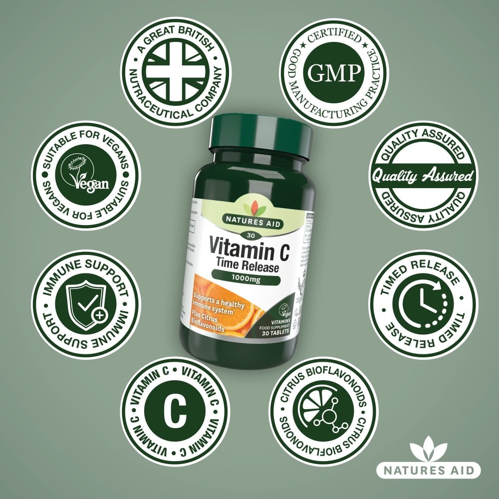 Natures Aid Vitamin C 1000mg Time Release - MyGymSupplements