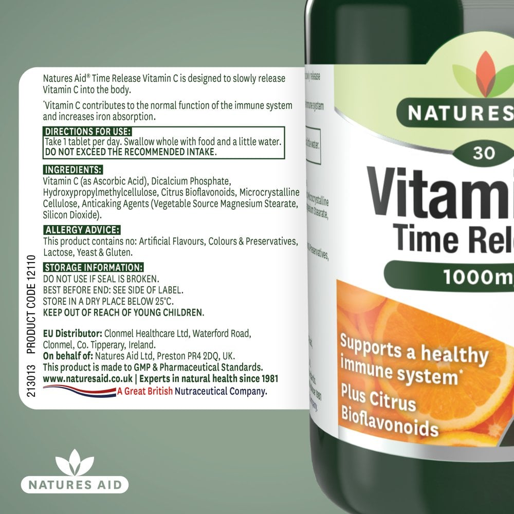 Natures Aid Vitamin C 1000mg Time Release - MyGymSupplements
