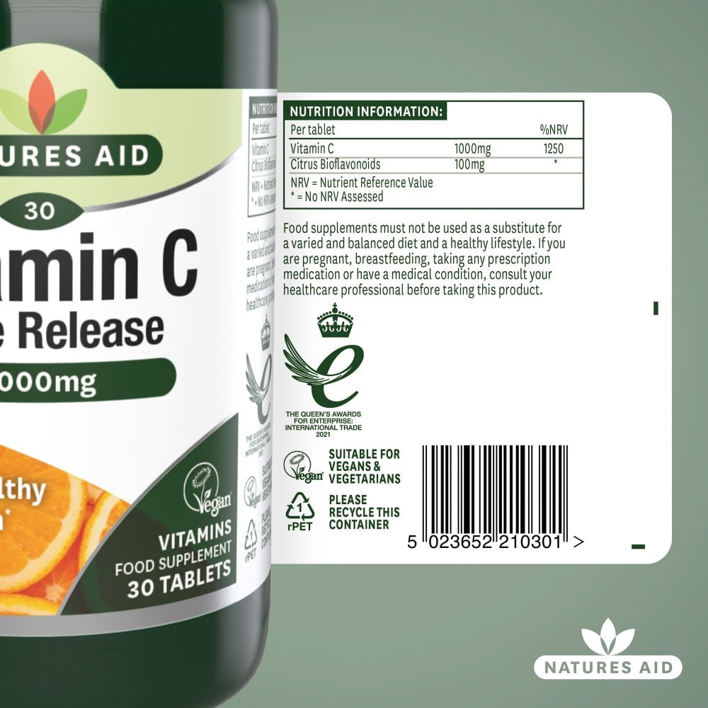 Natures Aid Vitamin C 1000mg Time Release - MyGymSupplements