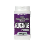 White NutriSport Glutamine Powder container for muscle recovery and plasma glutamine