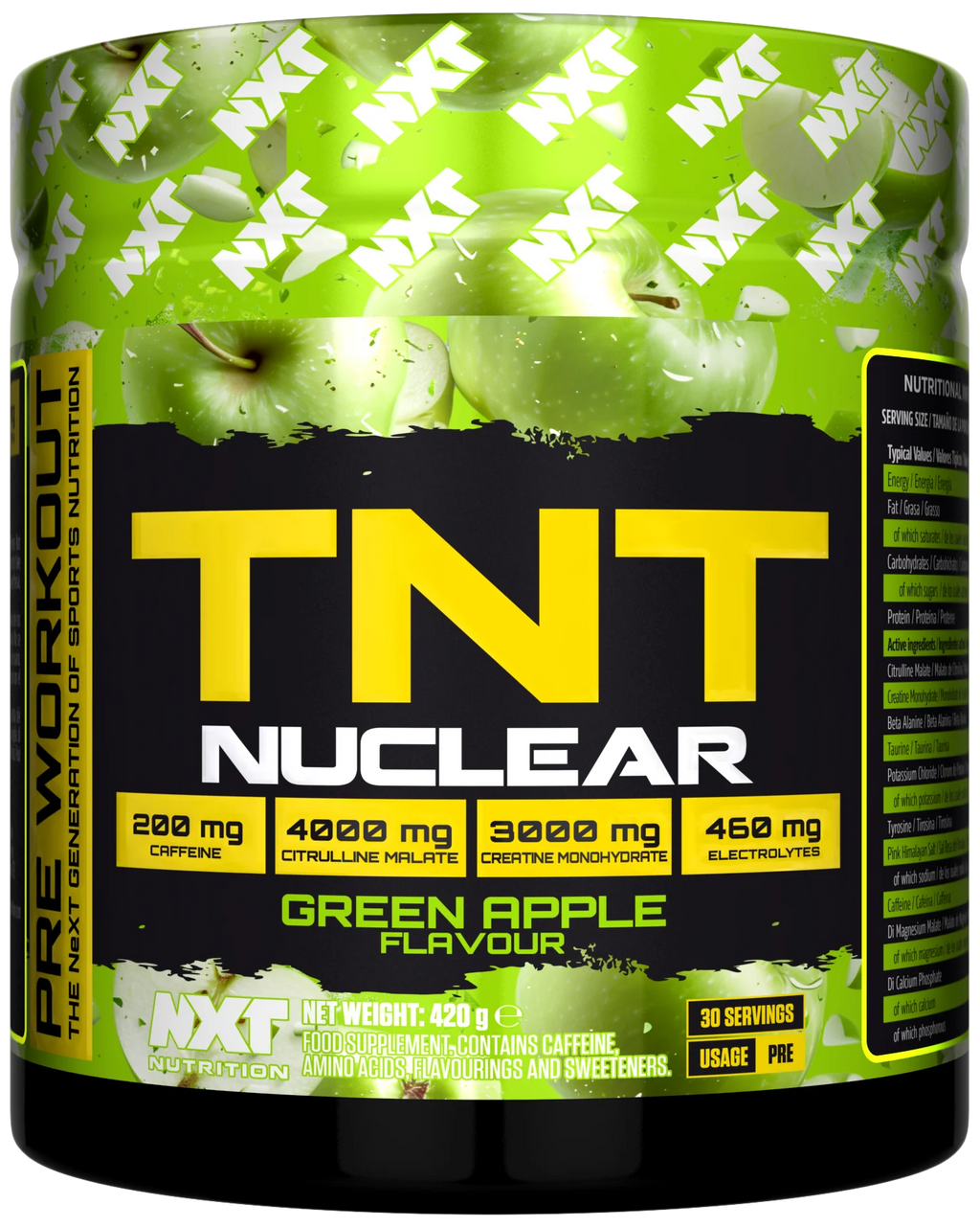 NXT Nutrition TNT Nuclear 420g Pre-Workout | 200mg Caffeine + Creatine