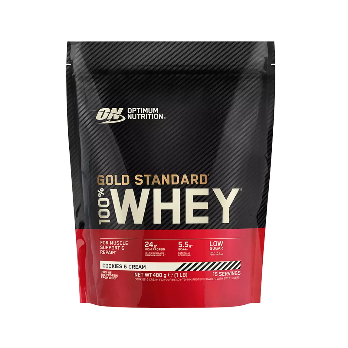Optimum Nutrition Gold Standard 100% Whey - 480g / Cookies and Cream - Whey Protein Powder