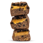 Stack of Per4m Protein Bar with orange filling and cookie topping, super tasty snack