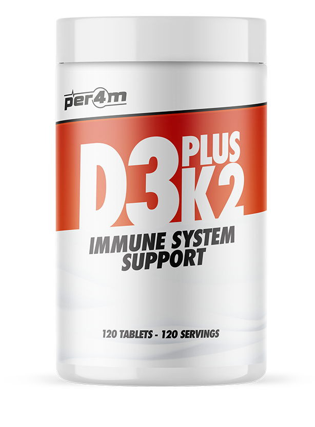 Per4m D3 Plus K2 - 120 Tabs - Vitamin D3 & K2 Capsules