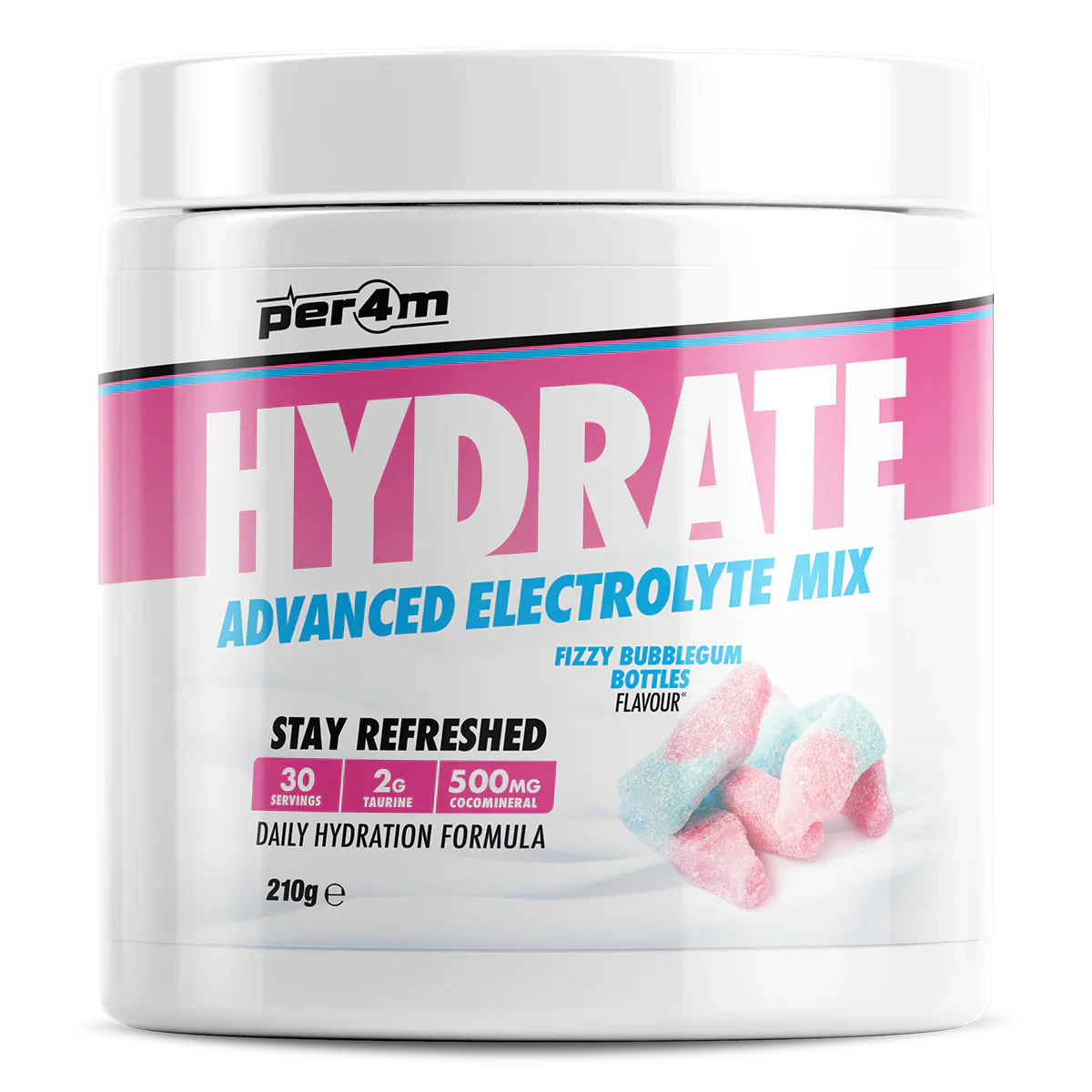 Per4m Hydration - 210g / Fizzy Bubblegum Bottles - Electrolyte Replacements