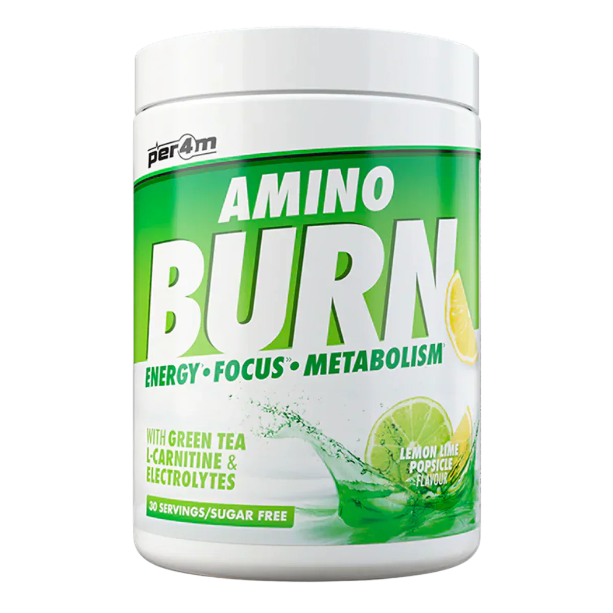 Per4m Amino Burn - 240g / Lemon Lime Popsicle - Weight Loss Support Powder