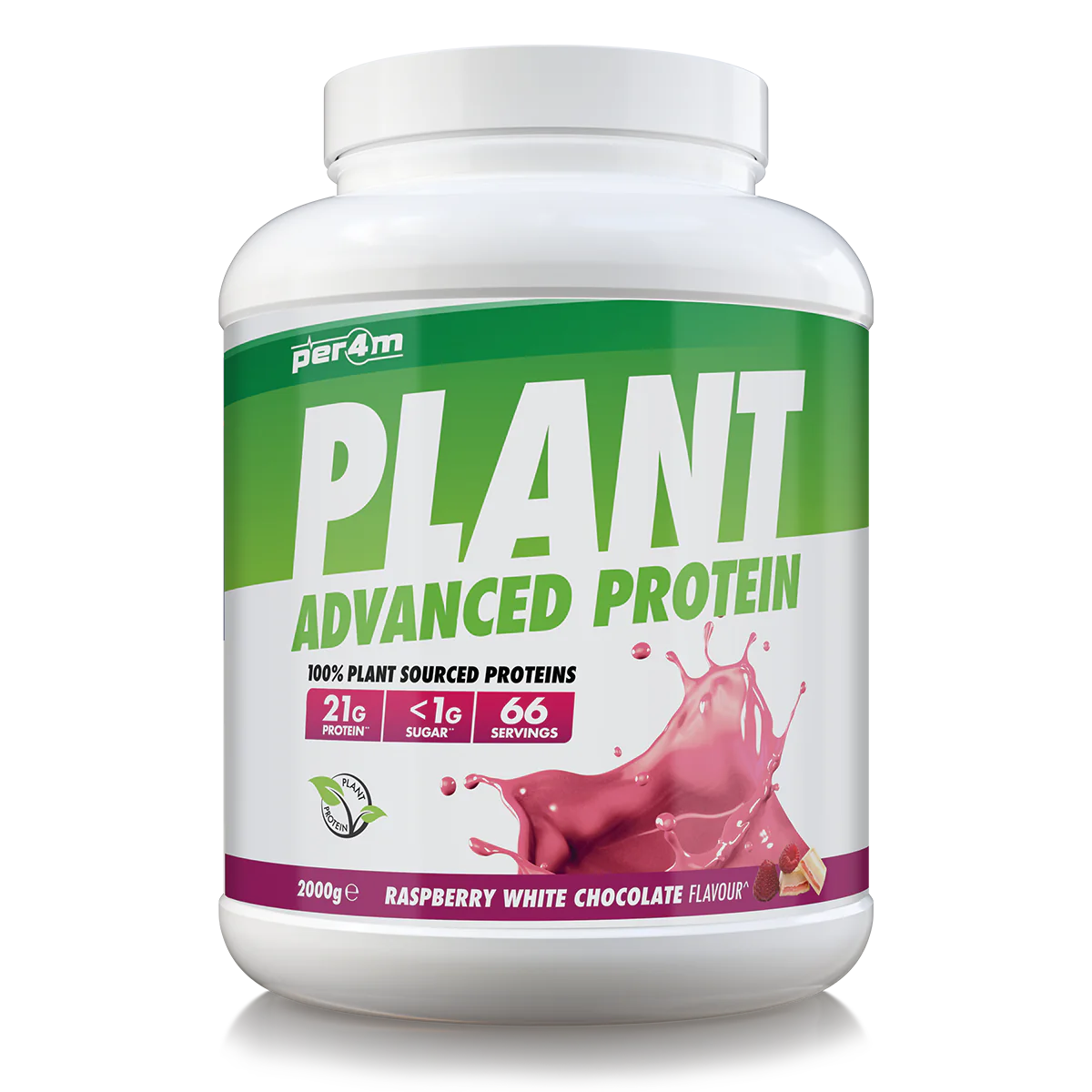 Per4m Plant Protein - 2kg / Raspberry White Chocolate - Vegan Protein Powder