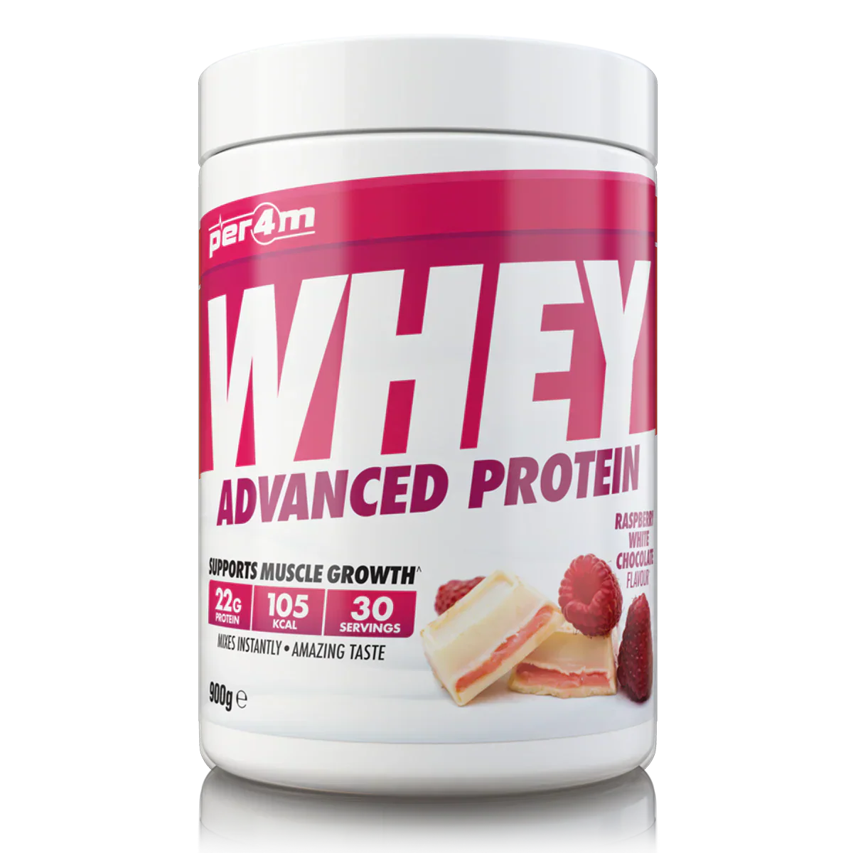 Per4m Advanced Whey Protein - 900g / Raspberry White Chocolate - Whey Protein Powder