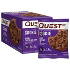 Quest Nutrition Cookie box with chewy white chocolate macadamia cookies and single wrapper