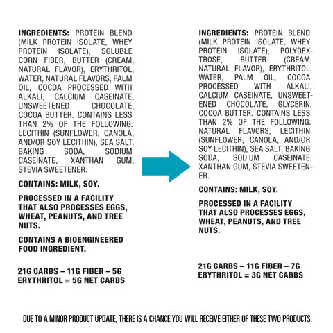 Comparison of Quest Nutrition Cookie ingredient lists with white chocolate macadamia info