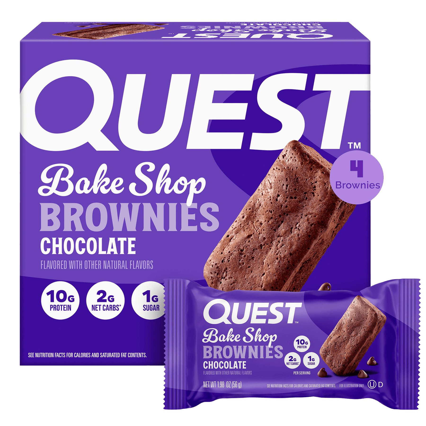 Quest Bake Shop Quest Nutrition Brownie with whey protein isolate and individual wrapper