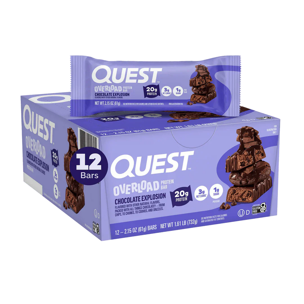 Quest Nutrition Overload Protein Bar - 12x60g / Chocolate Explosion - Protein Bars